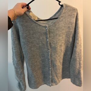 New Sesane cardigan in light grey. Worn once. Only ever dry cleaned 1 time